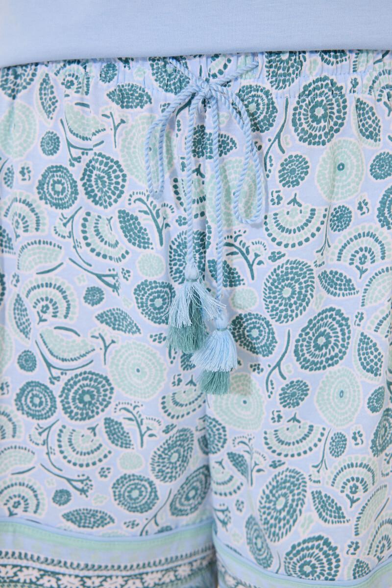 women'secret Pijama corto 100% algodón azul flores Tienda