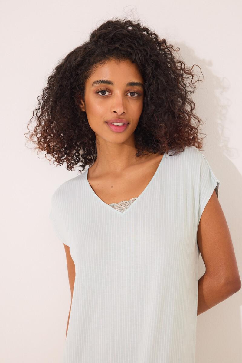 women'secret Camisón midi viscosa verde rayas Tienda