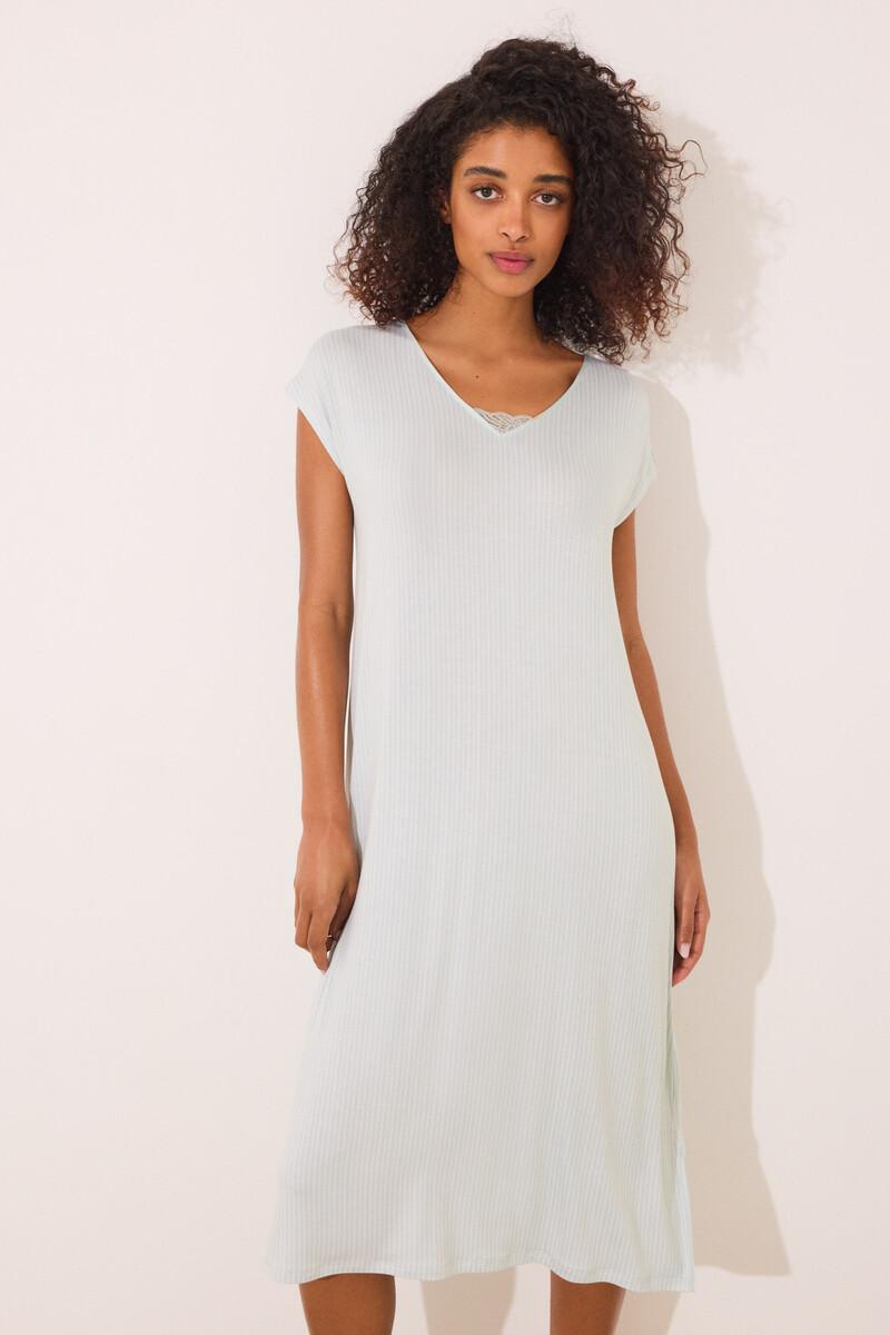 women'secret Camisón midi viscosa verde rayas Tienda