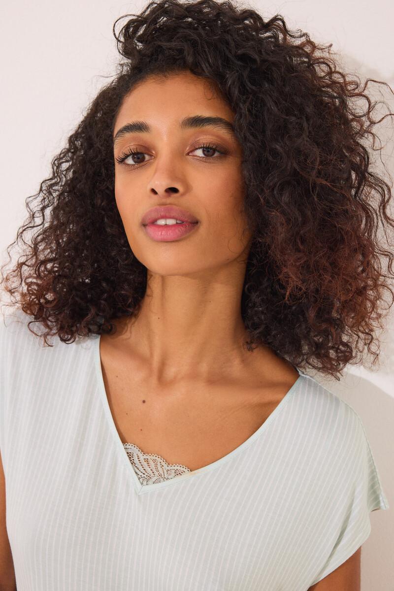 women'secret Camisón midi viscosa verde rayas Tienda