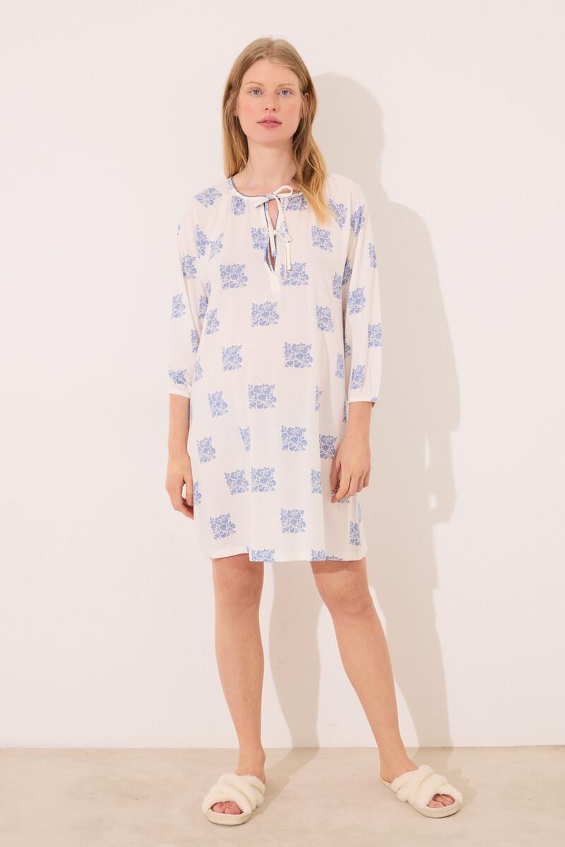 women'secret Camisón corto "maternity" blanco estampado boho Mejor oferta