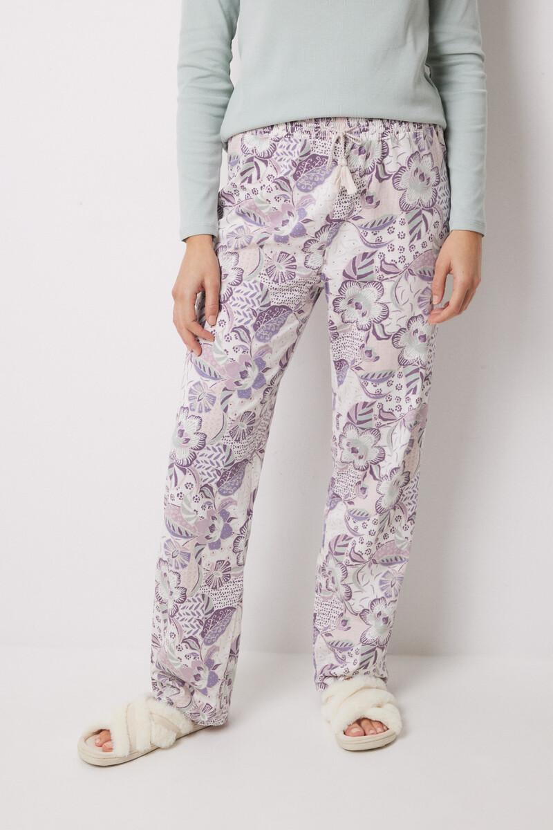 women'secret Pantalón largo 100% algodón flores Rebajas online