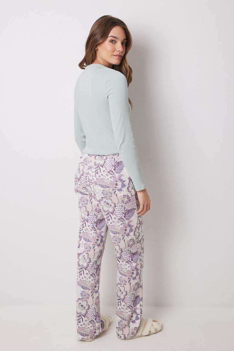 women'secret Pantalón largo 100% algodón flores Rebajas online