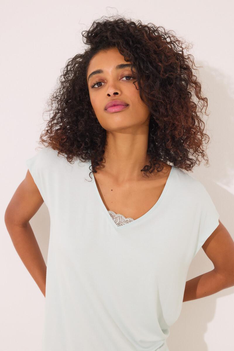 women'secret Pijama Capri viscosa verde rayas Envío gratis