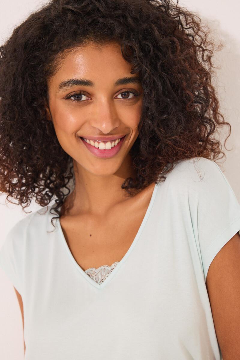 women'secret Pijama Capri viscosa verde rayas Envío gratis