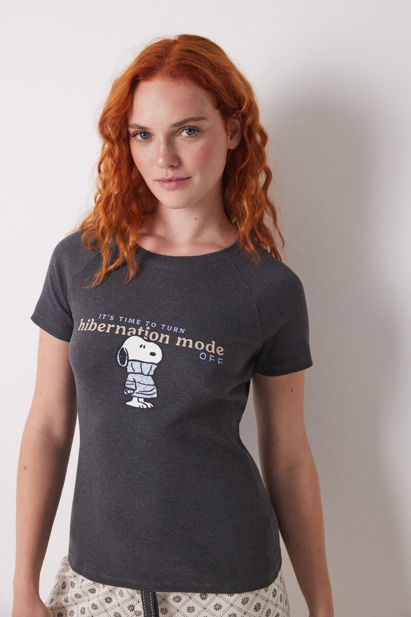 women'secret Camiseta manga corta canalé Snoopy Últimos 2 días