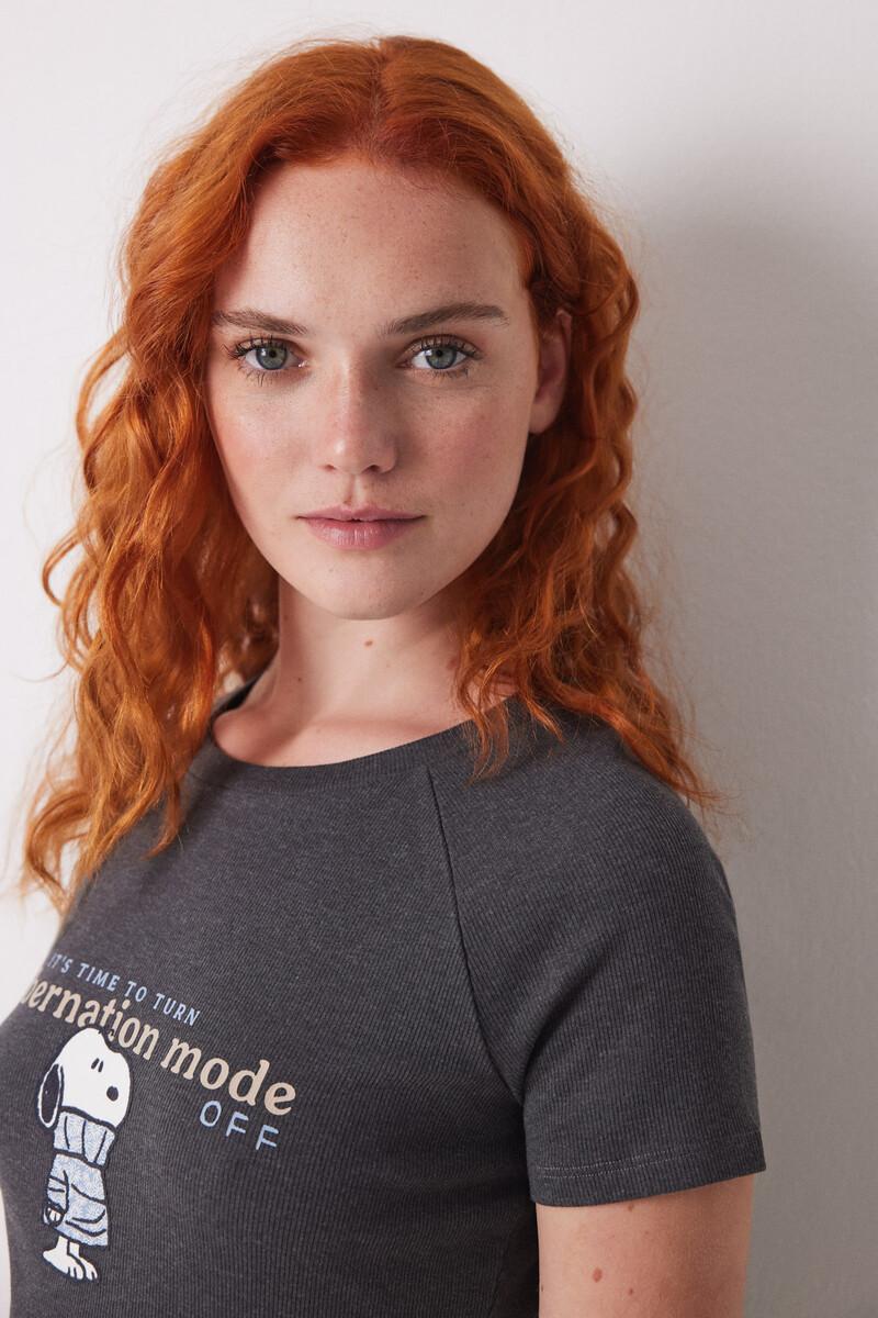 women'secret Camiseta manga corta canalé Snoopy Últimos 2 días