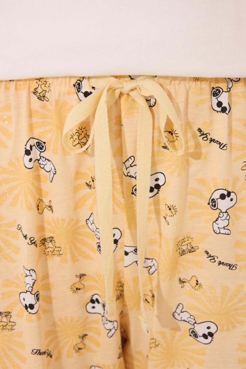women'secret Pijama largo algodón Snoopy manga corta Solo hoy