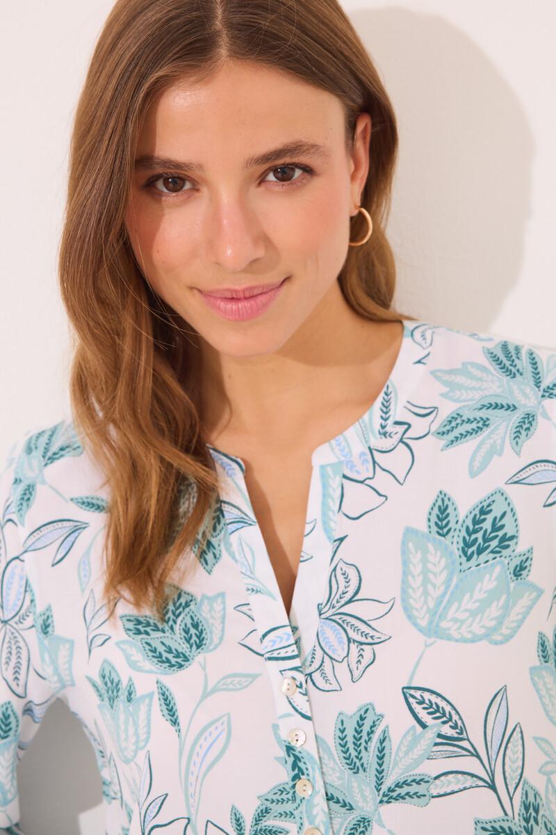 women'secret Camisola viscosa flores verdes Oferta especial de fábrica
