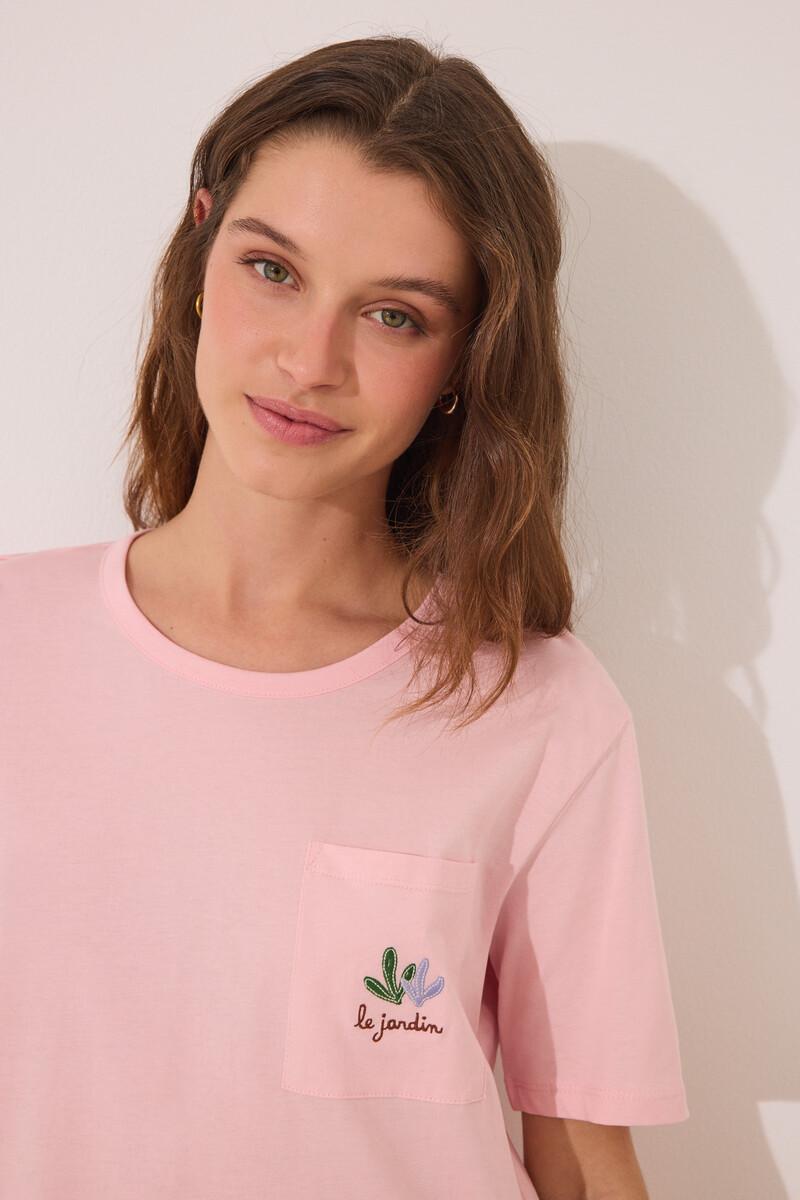 women'secret Pijama Capri 100% algodón rosa macetas Solo queda un día
