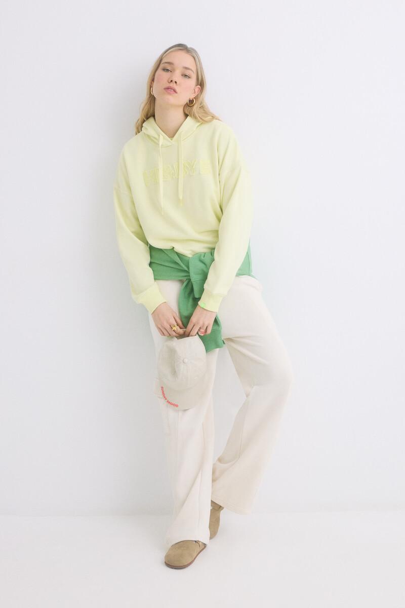 women'secret Sudadera capucha felpa algodón amarillo Liquidación