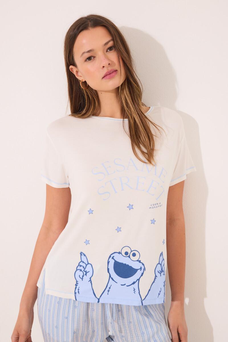 women'secret Pijama viscosa soft touch azul "Barrio Sésamo" En oferta