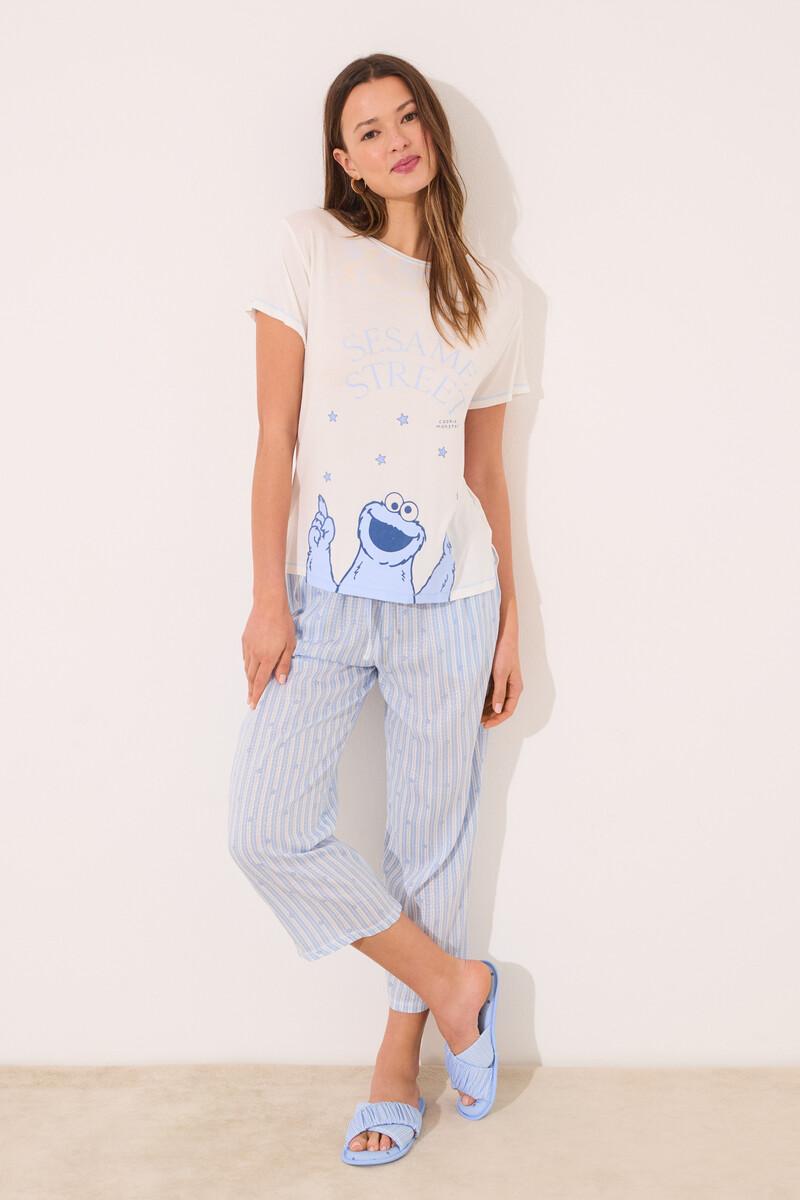 women'secret Pijama viscosa soft touch azul "Barrio Sésamo" En oferta