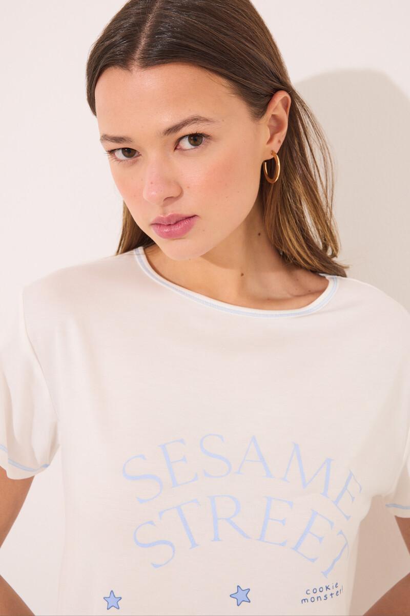 women'secret Pijama viscosa soft touch azul "Barrio Sésamo" En oferta