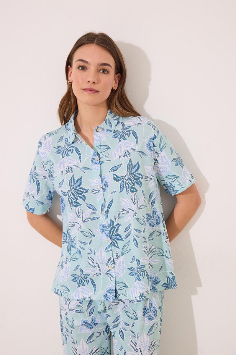 women'secret Pijama camisero Capri 100% algodón flores Oferta exclusiva