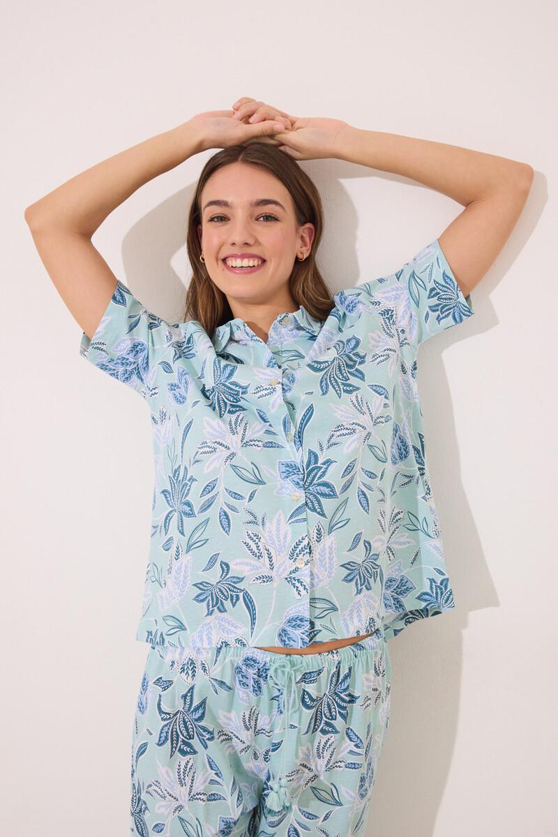 women'secret Pijama camisero Capri 100% algodón flores Oferta exclusiva