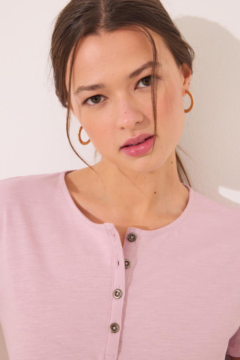 women'secret Camiseta lisa manga corta 100% algodón rosa Descuento por venta flash