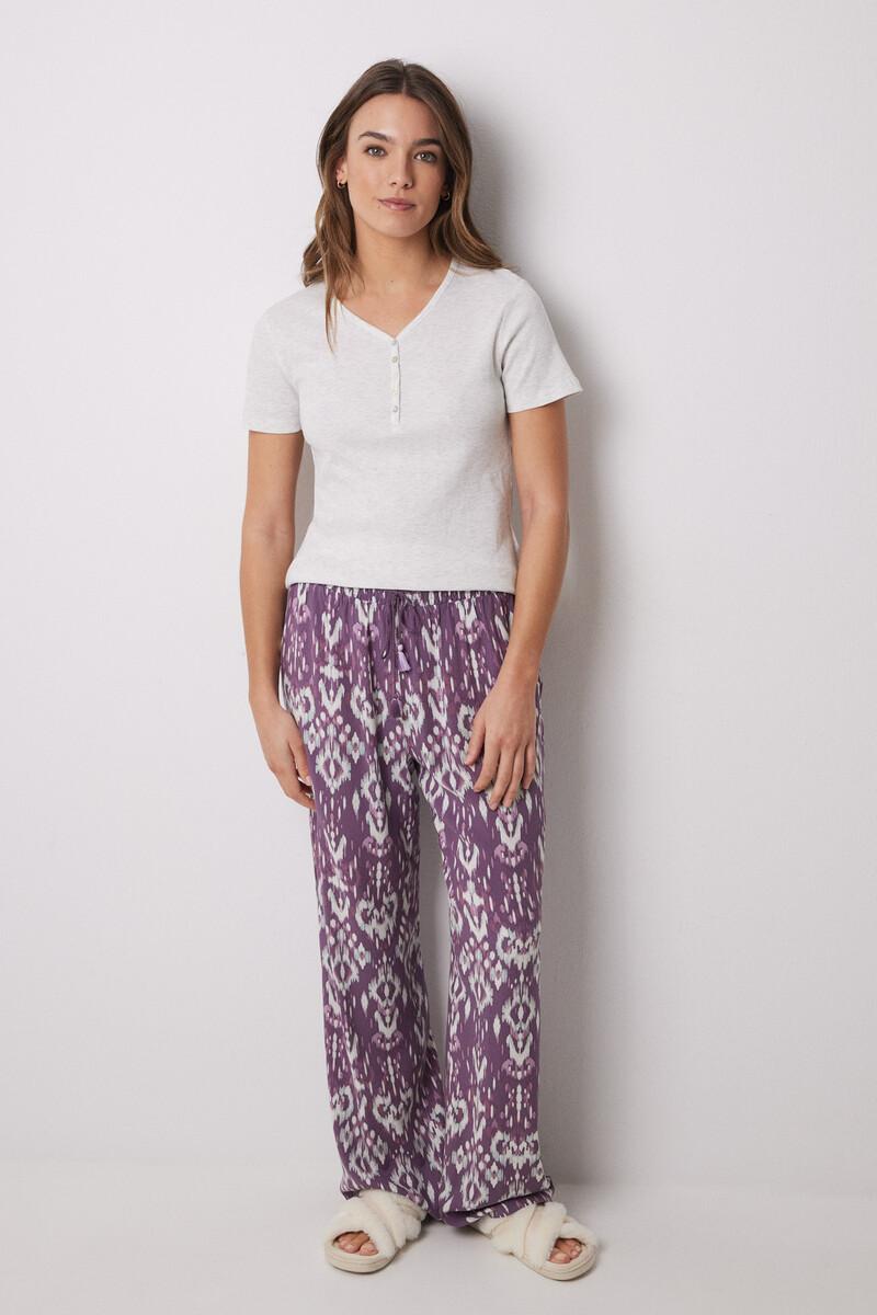 women'secret Camiseta manga corta canalé gris Outlet