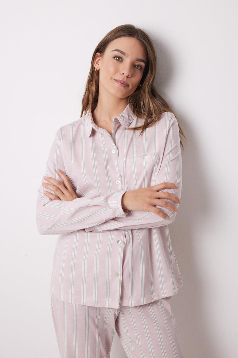 women'secret Pijama camisero largo 100% algodón rayas Venta caliente
