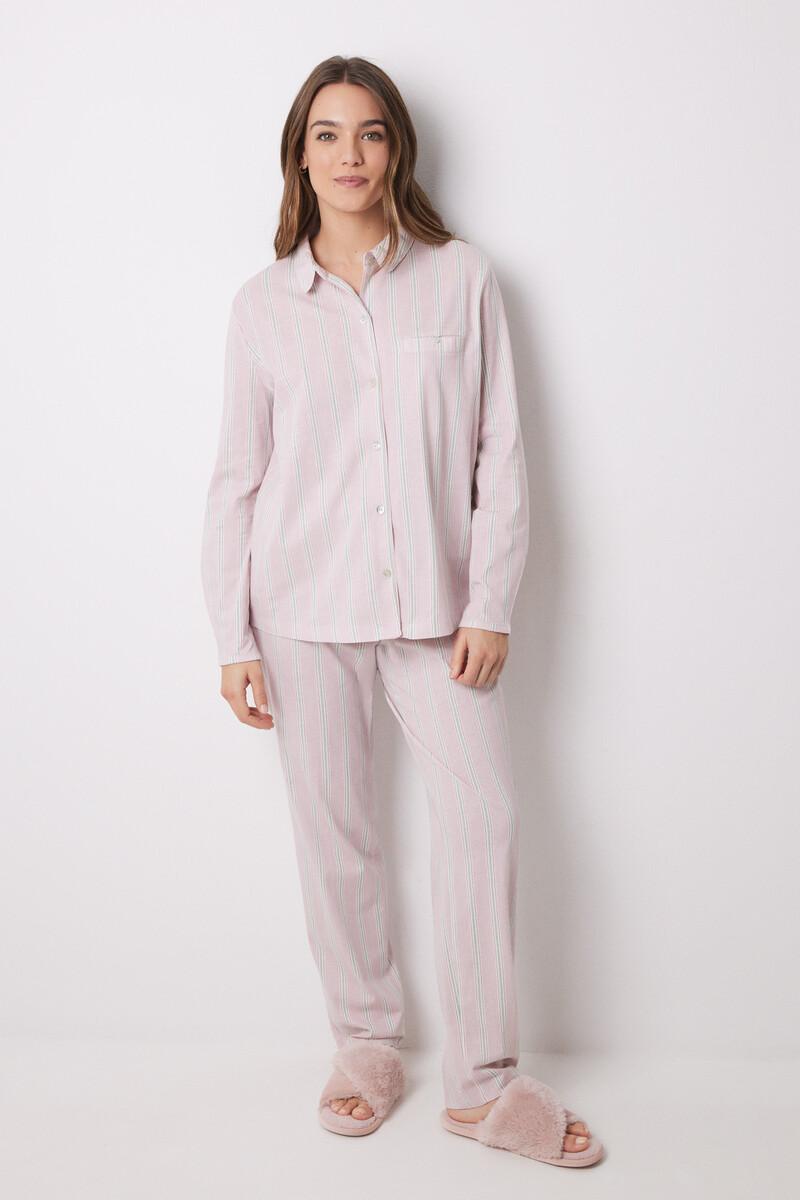 women'secret Pijama camisero largo 100% algodón rayas Venta caliente