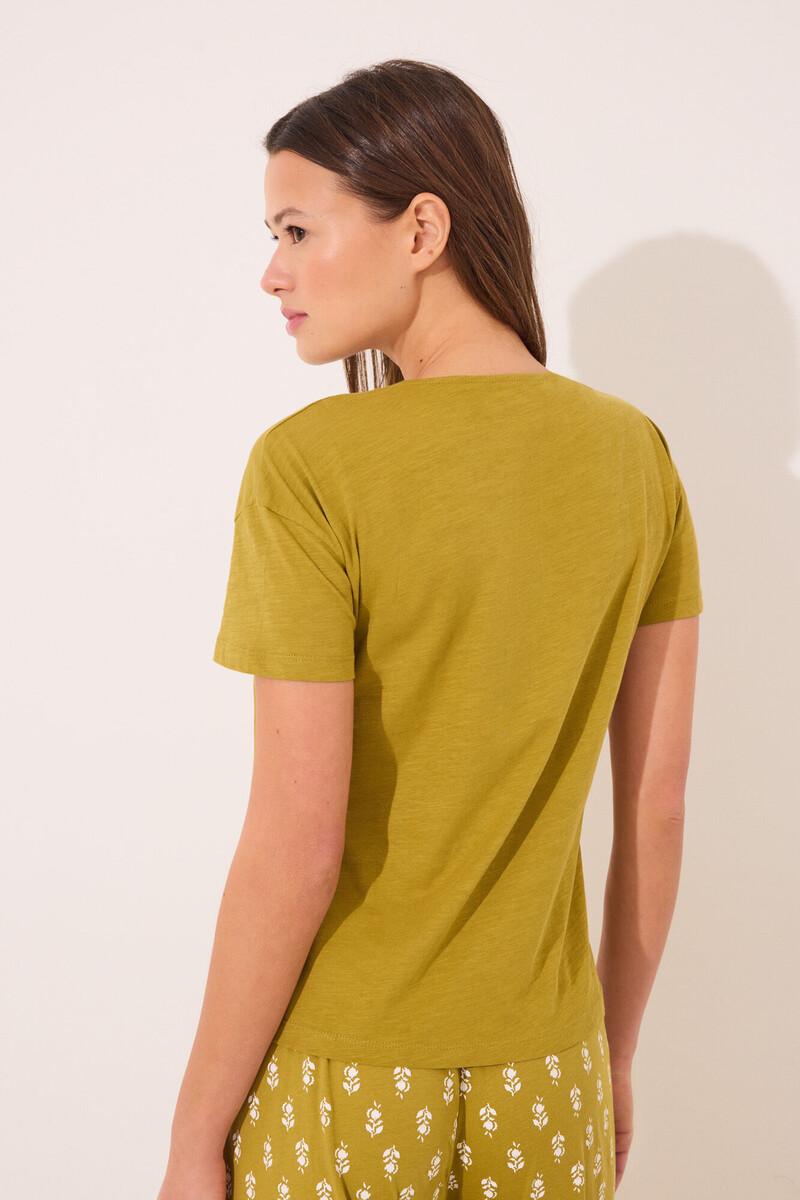 women'secret Camiseta lisa manga corta 100% algodón kaki En oferta
