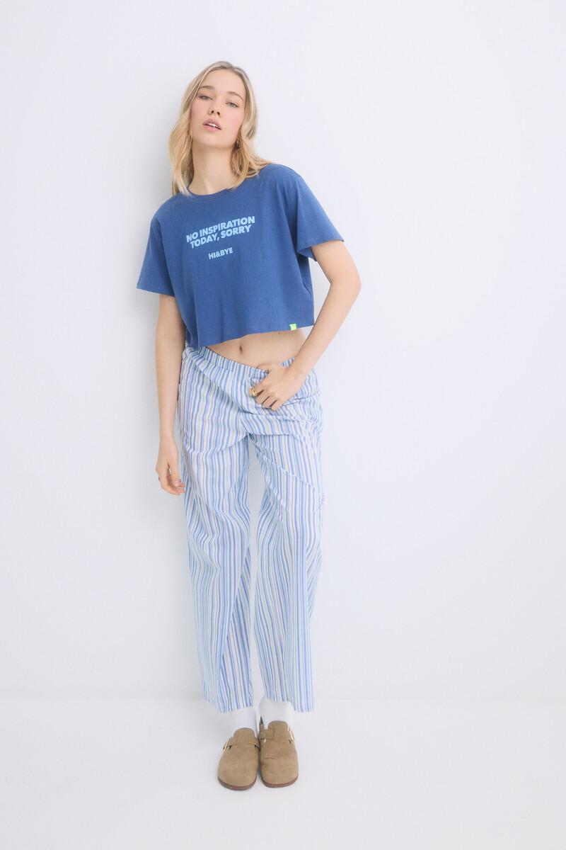 women'secret Pijama 100% algodón rayas azul Rebajas baratas