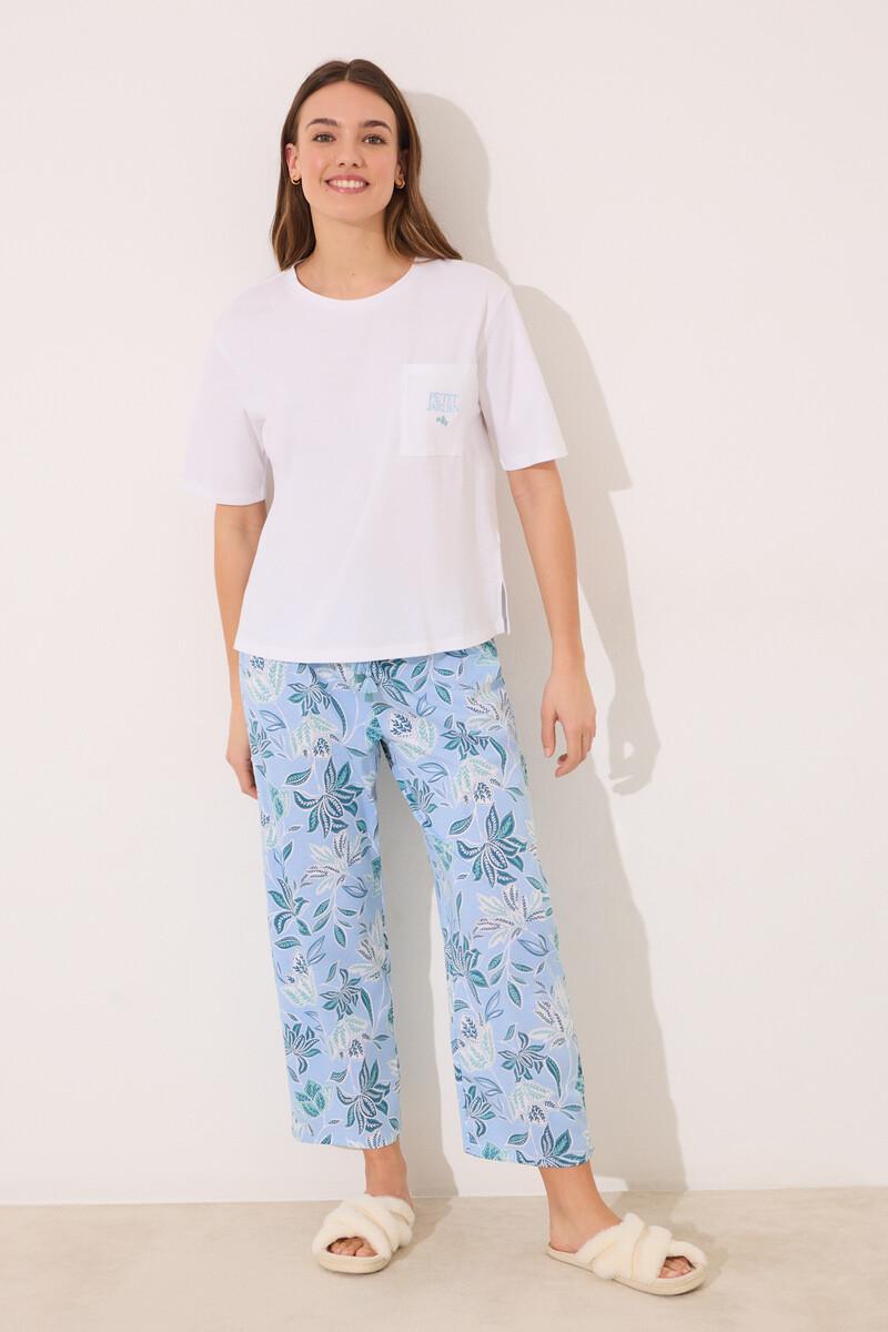 women'secret Pijama Capri 100% algodón estampado flores Los más vendidos
