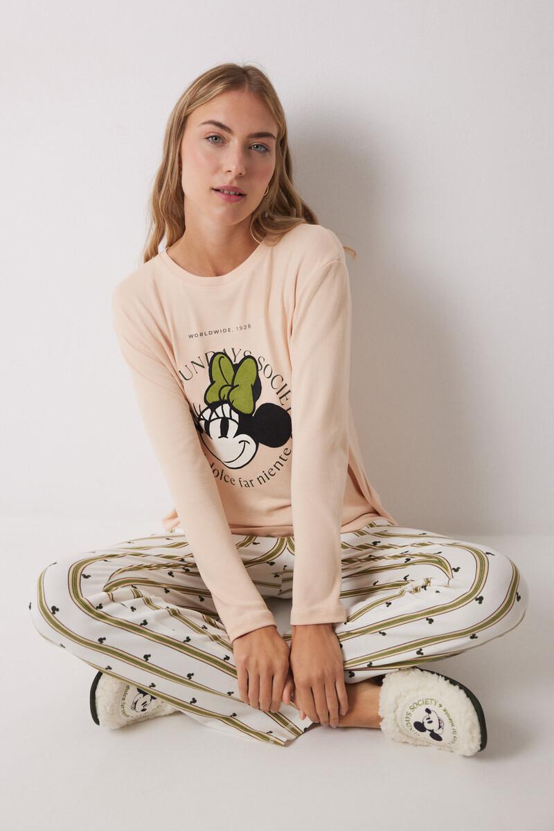 women'secret Pijama largo Minnie manga larga