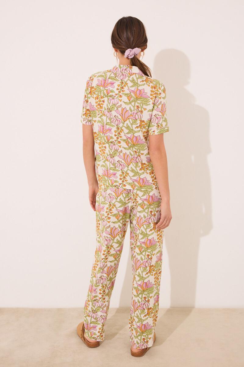 women'secret Pijama camisero viscosa estampado flores Tienda de fábrica