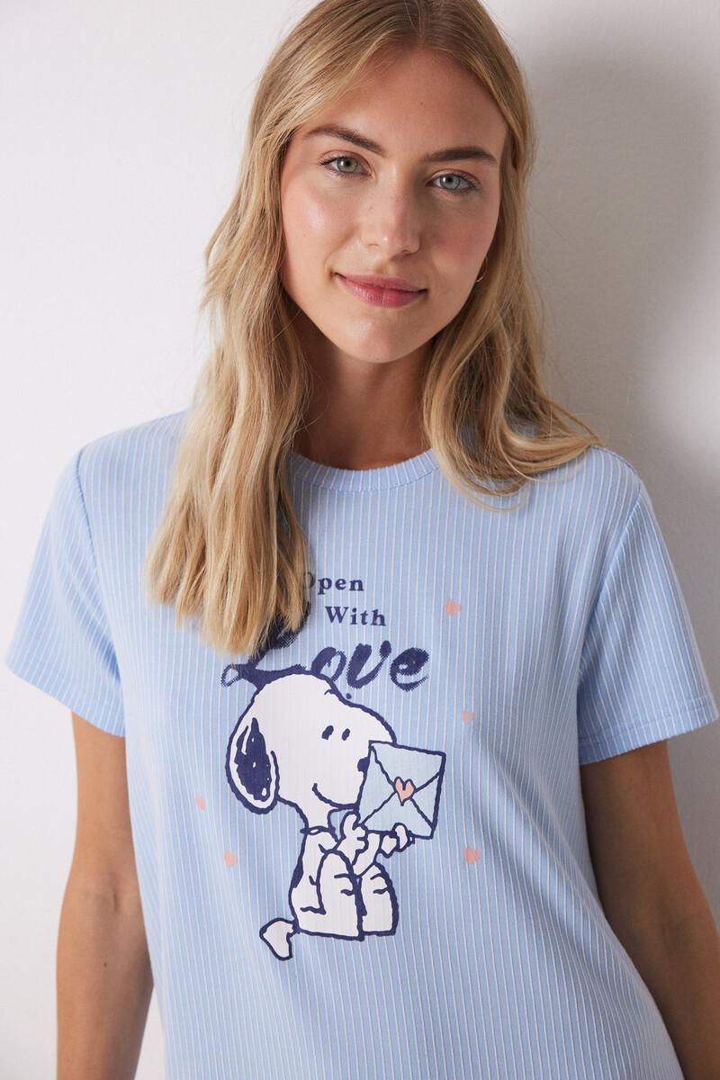 women'secret Camisón midi canalé rayas Snoopy Descuentos del mes