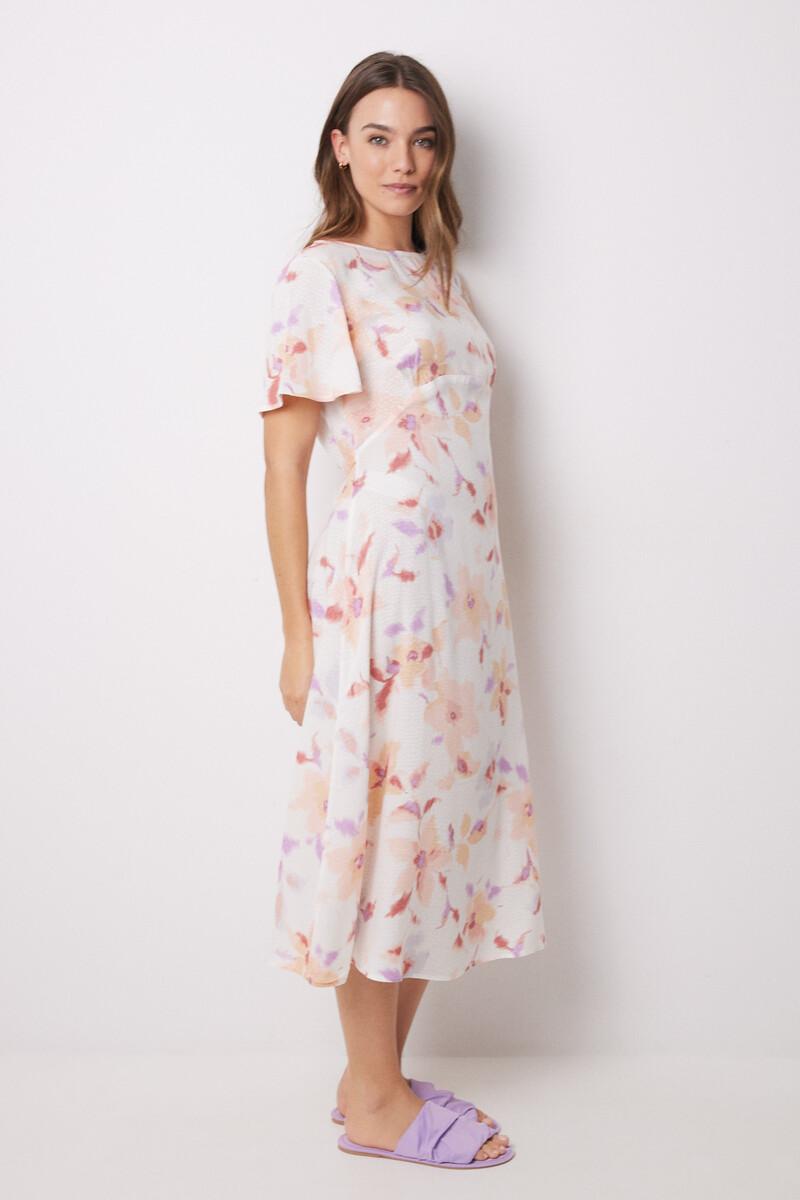 women'secret Vestido midi viscosa allover flores Última moda