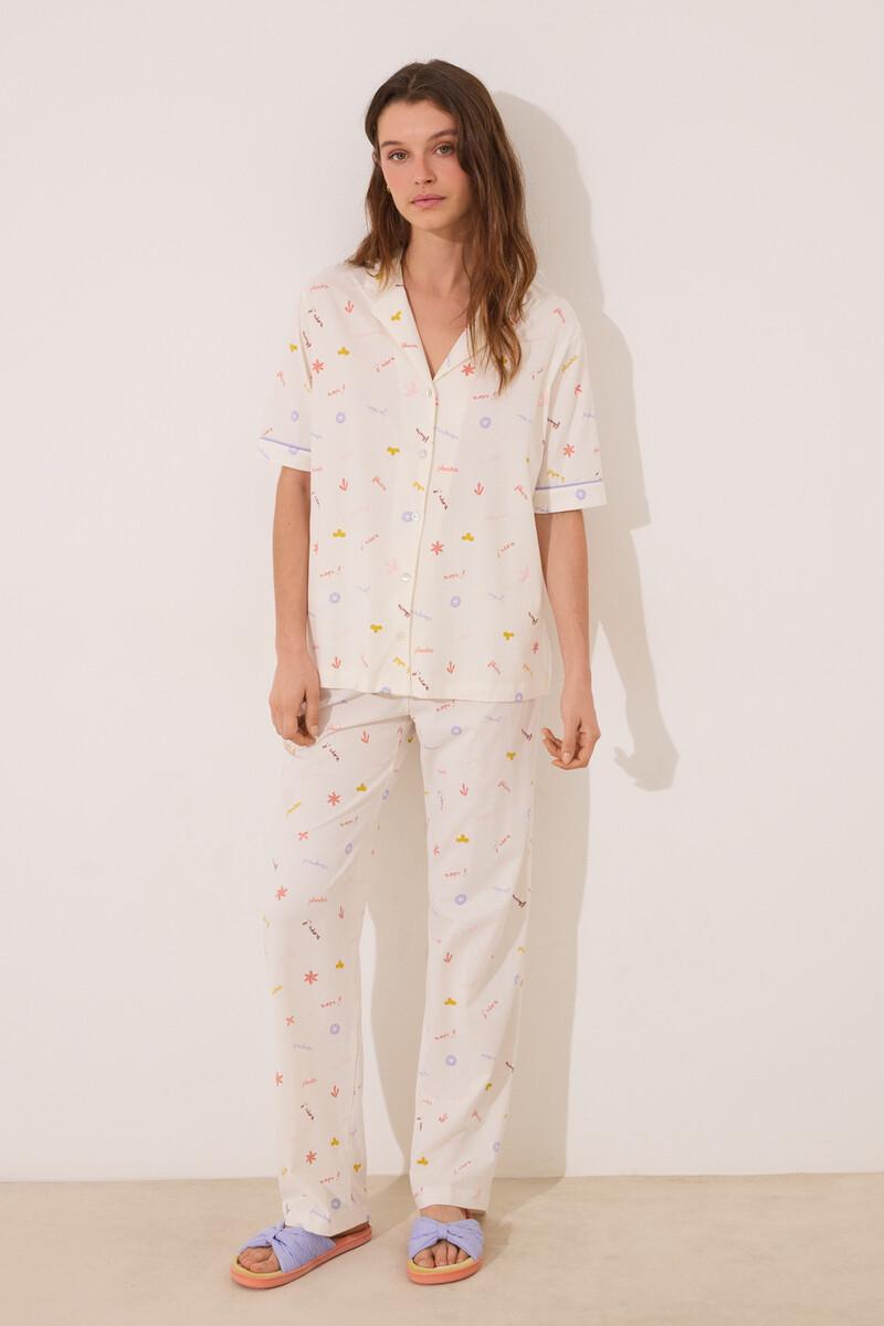 women'secret Pijama camisero 100% algodón print “J´ADORE” Grandes ahorros