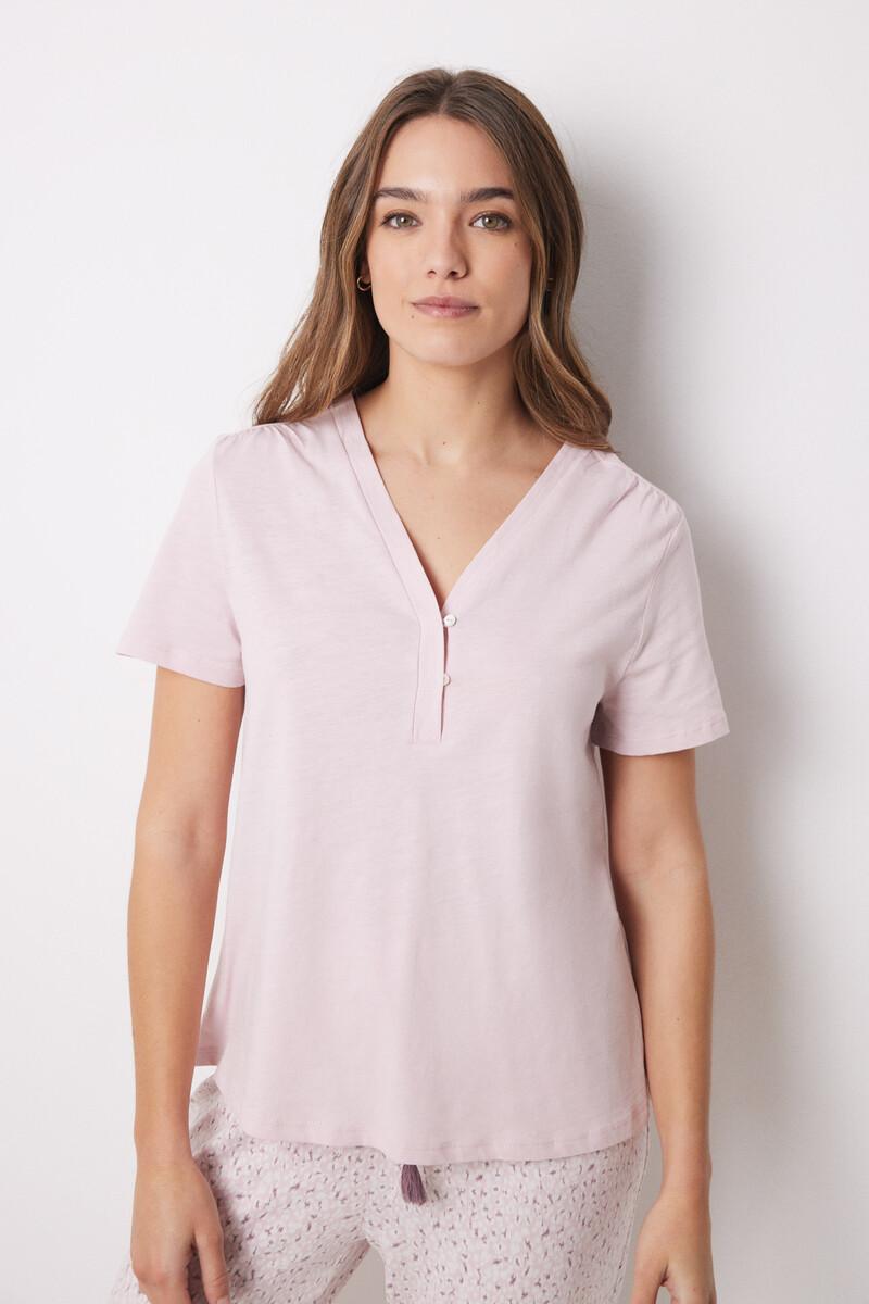 women'secret Camiseta manga corta 100% algodón rosa Outlet online