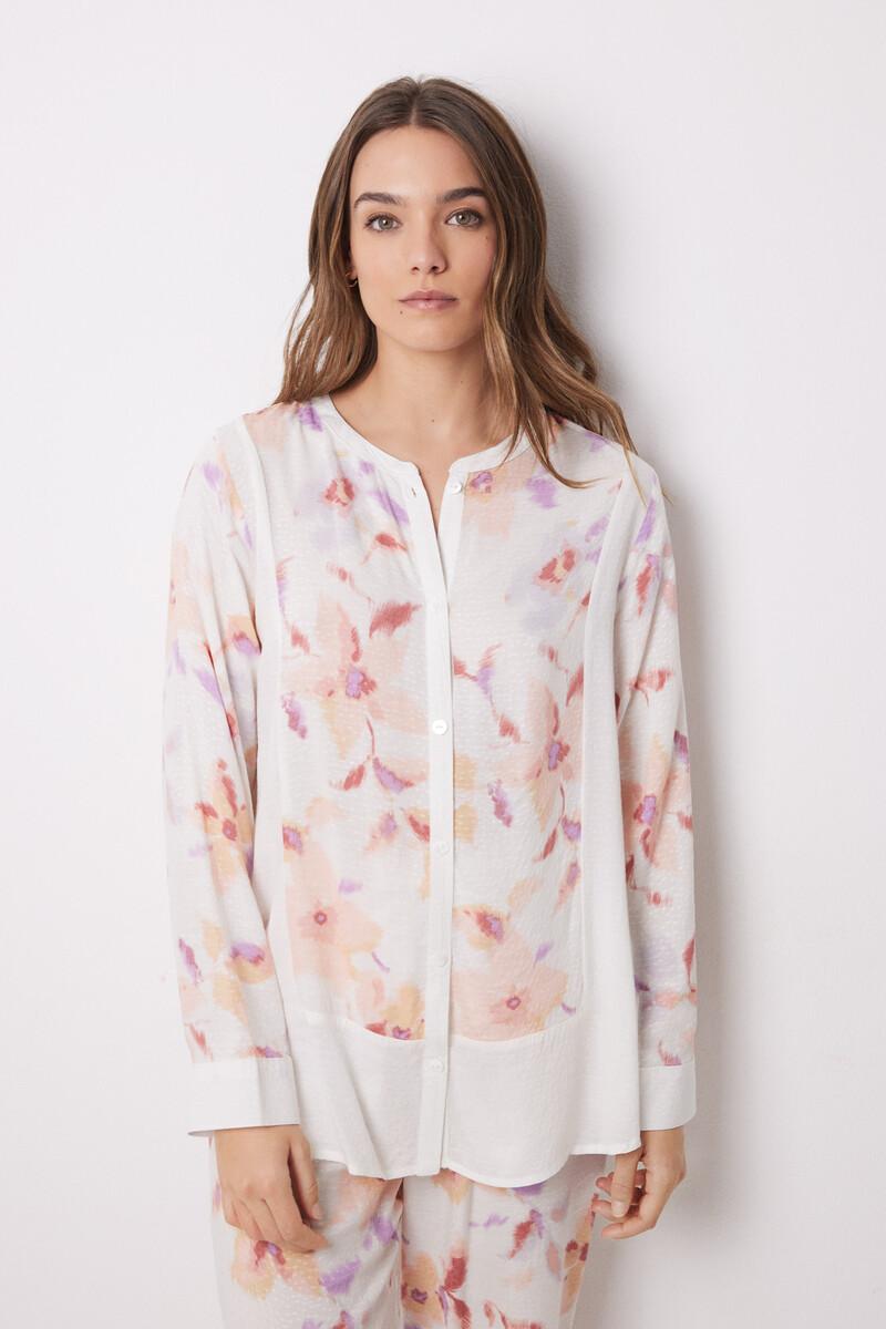 women'secret Pijama camisero largo viscosa flores Rebajas