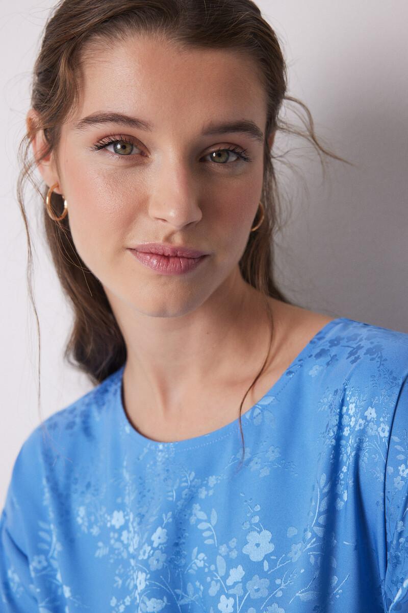 women'secret Vestido caftán satén jacquard azul En oferta
