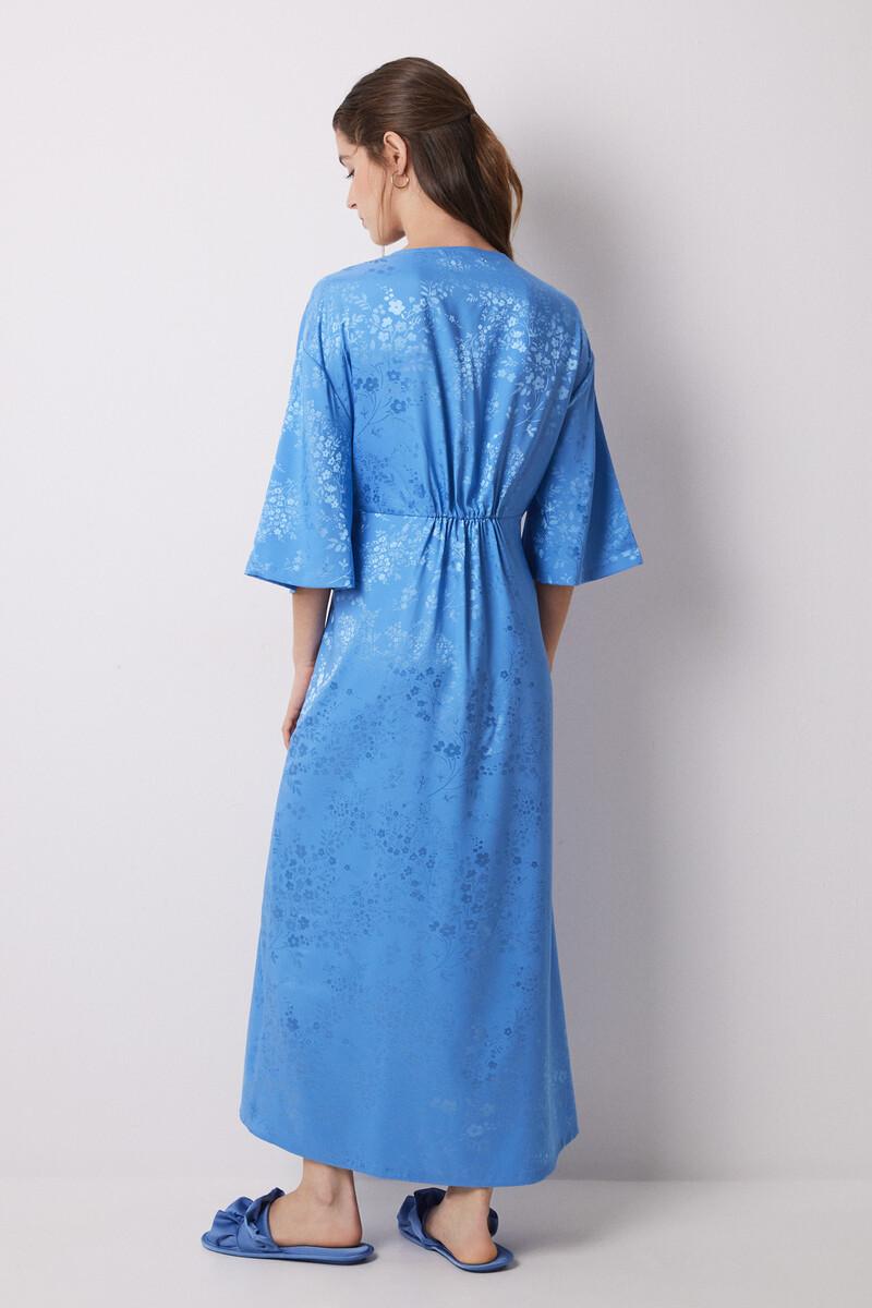 women'secret Vestido caftán satén jacquard azul En oferta