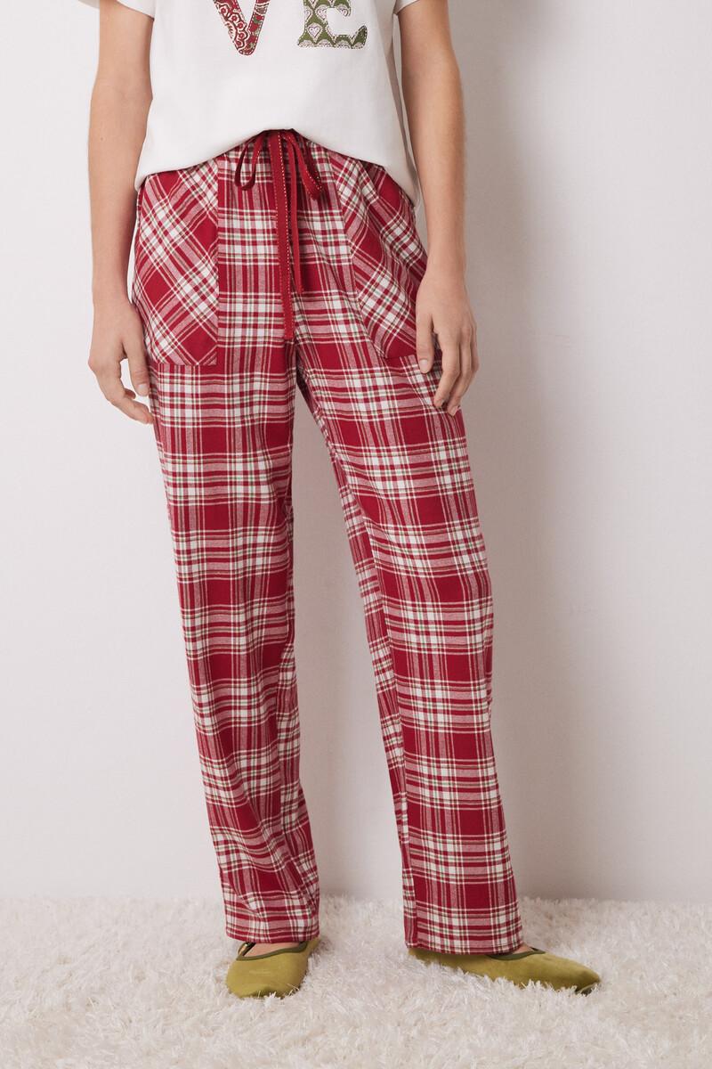 women'secret Pantalón pijama cuadros algodón rojo Devoluciones gratuitas