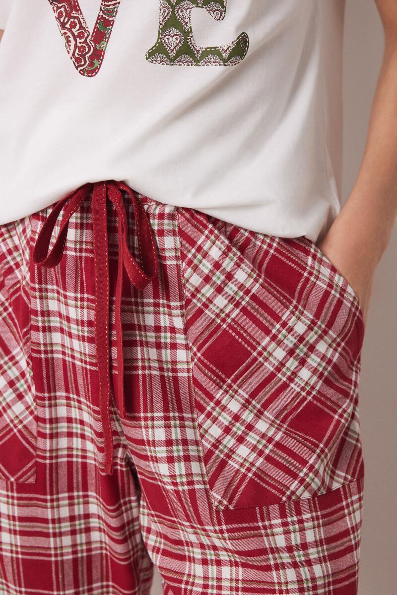 women'secret Pantalón pijama cuadros algodón rojo Devoluciones gratuitas