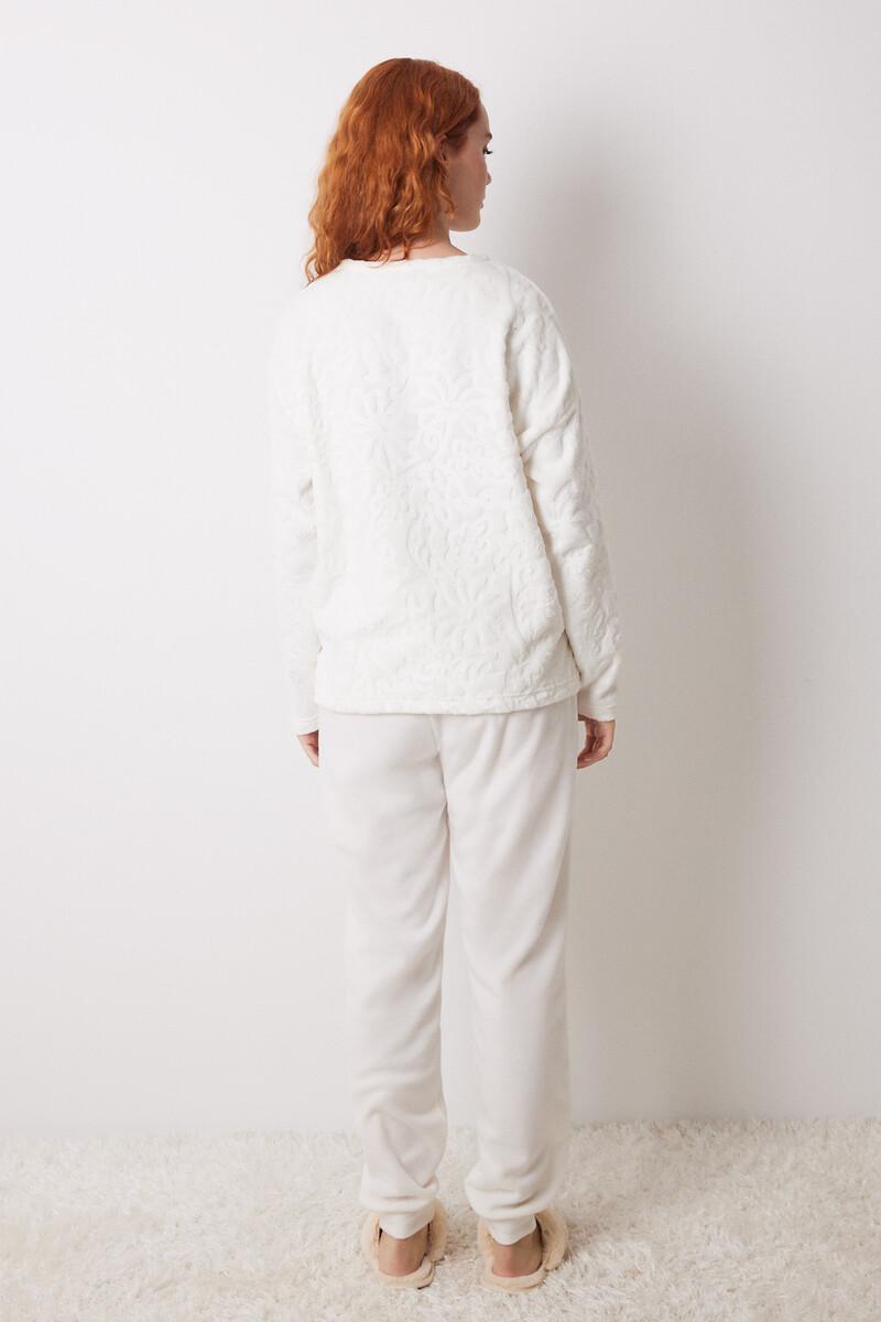 women'secret Pijama largo polar marfil Outlet online
