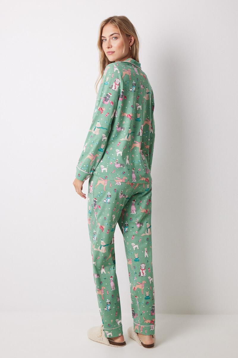 women'secret Pijama camisero 100% algodón perros navideños Venta caliente