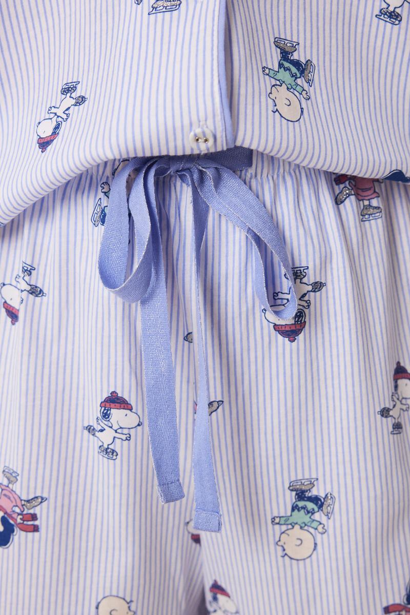 women'secret Pijama camisero largo 100% algodón rayas Snoopy En oferta