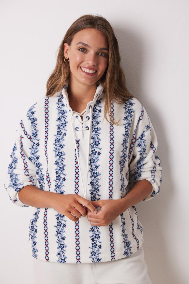 women'secret Pijama largo polar flores Ventas relámpago