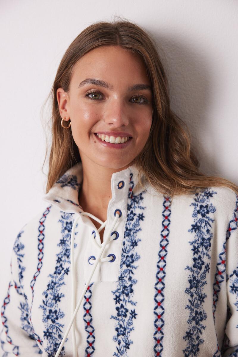 women'secret Pijama largo polar flores Ventas relámpago