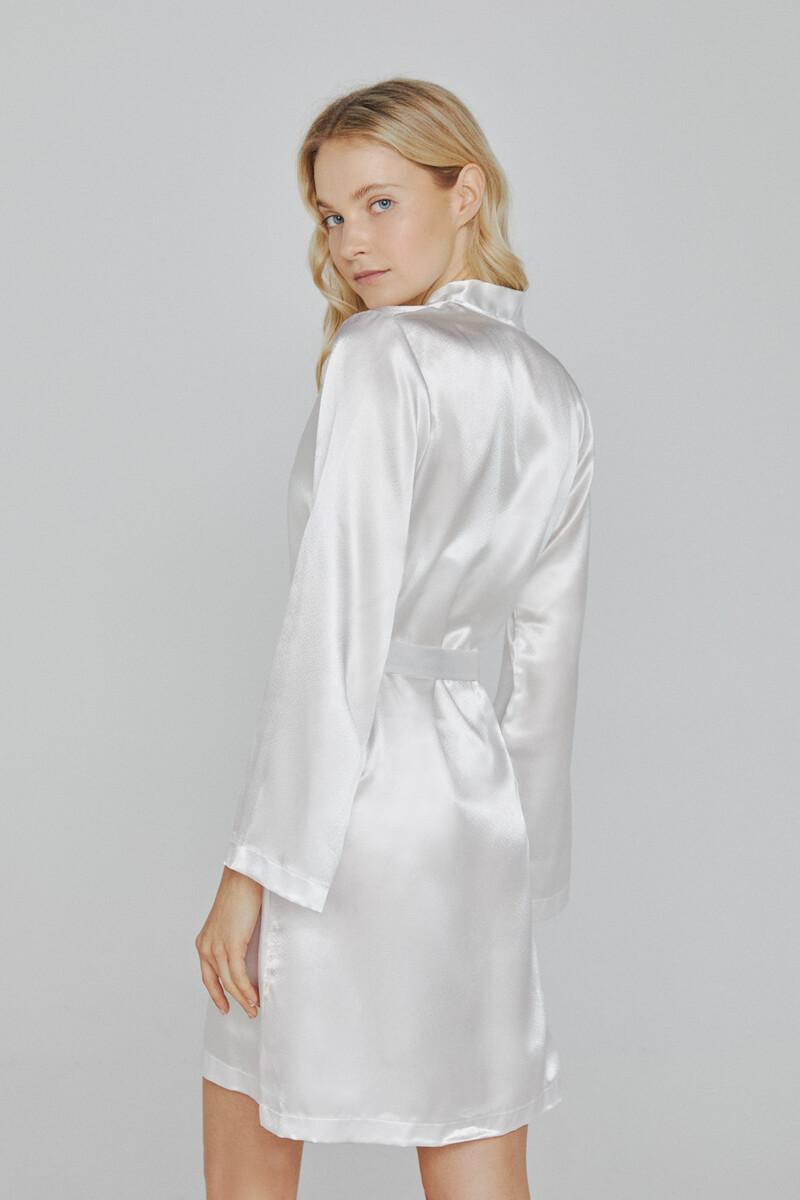 women'secret Bata de mujer Ivette Bridal corta de satén en blanco Promoción por tiempo limitado