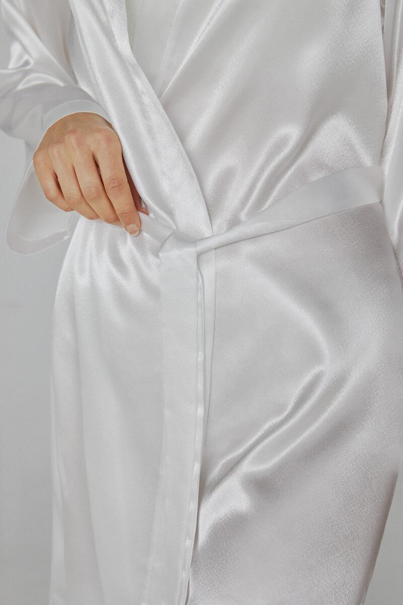 women'secret Bata de mujer Ivette Bridal corta de satén en blanco Promoción por tiempo limitado