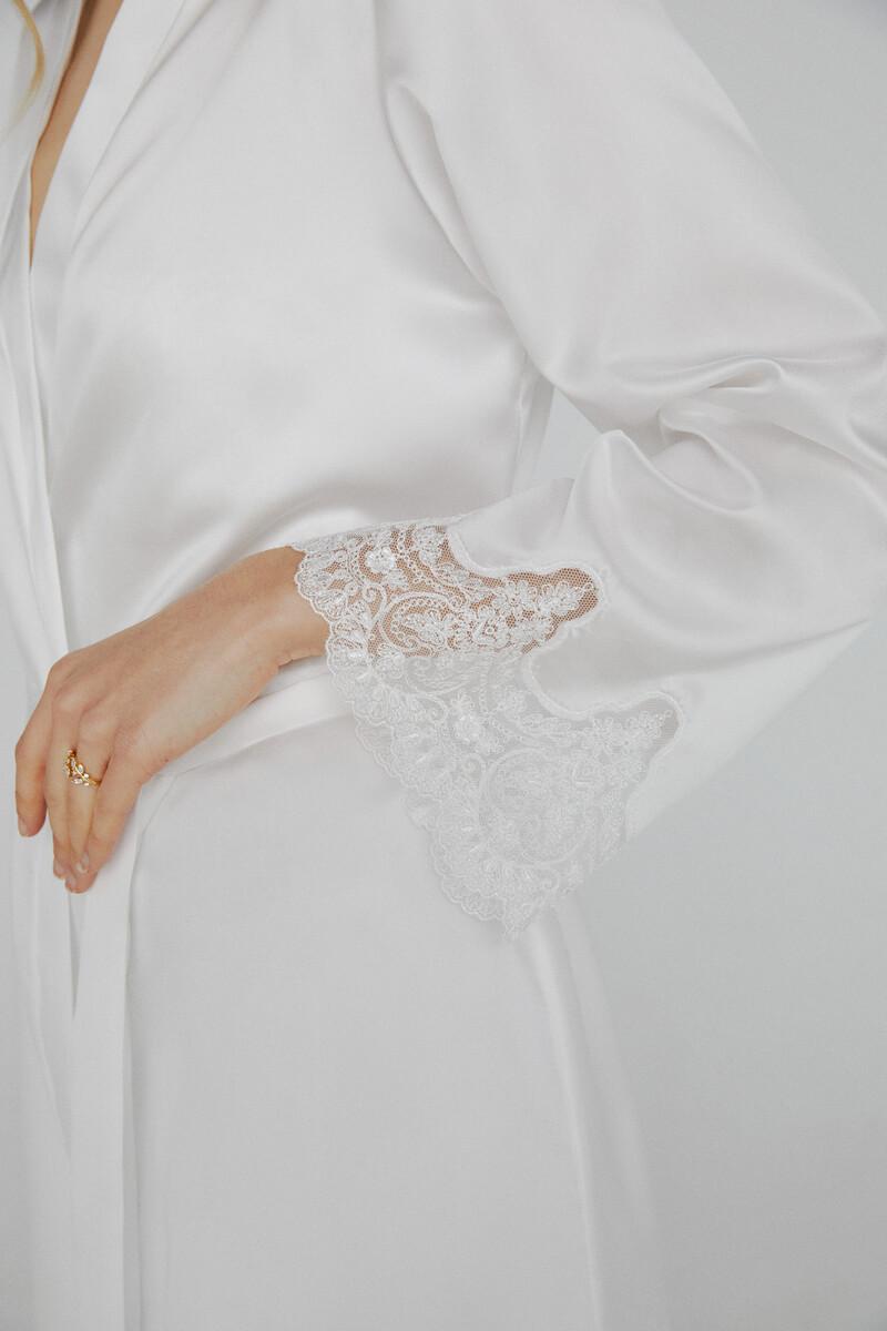 women'secret Bata de mujer Ivette Bridal corta satinada en blanco Solo hoy