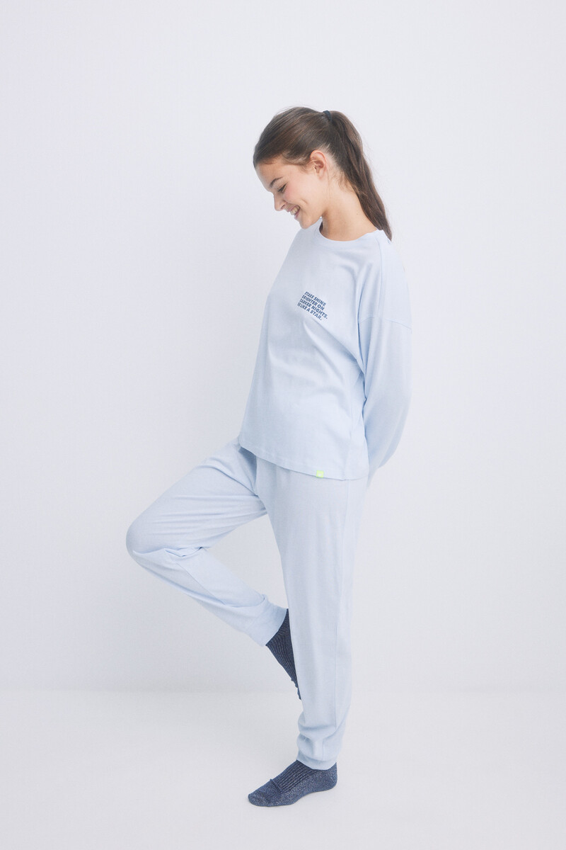 women'secret Pijama largo algodón azul Precios de Black Friday