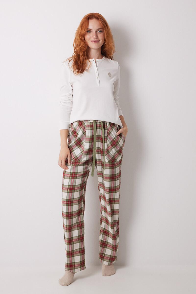 women'secret Pantalón pijama cuadros algodón verde Ofertas de temporada