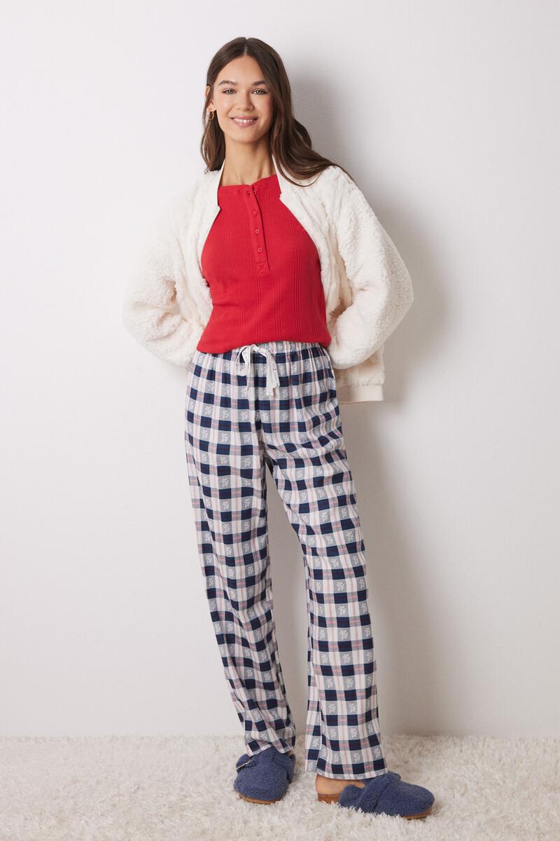 women'secret Pantalón pijama cuadros azul 2025