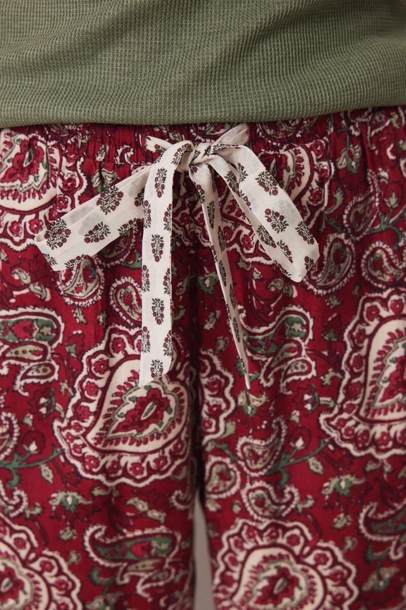 women'secret Pantalón pijama paisley algodón rojo Envío gratis